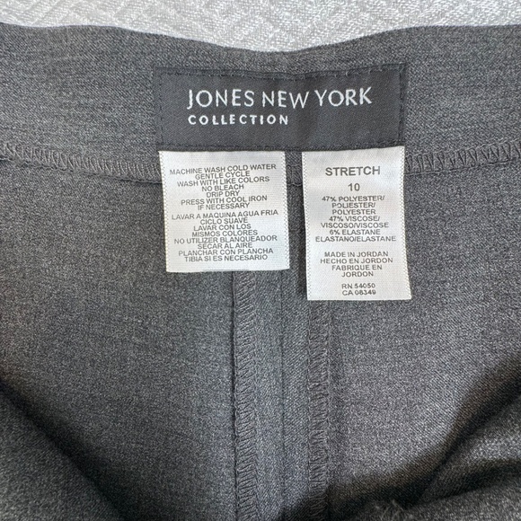 NWT Jones New York Wide Leg Trouser Pant Charcoal Grey Woman’s Sz 10 - Picture 7 of 9